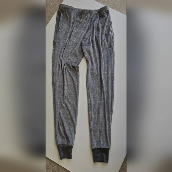 Gray Velour Women's Lounge Wear Pajamas 2-Piece Set with Pink Accents and Socks - Picture 3 of 5